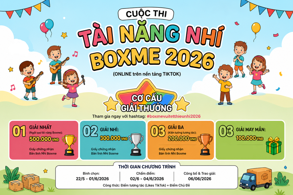 KHỞI ĐỘNG CUỘC THI TÀI NĂNG NHÍ BOXME 2026: SÂN CHƠI TIKTOK BÙNG NỔ MÙA 1/6